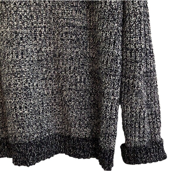 Express Shawl Collar Cardigan Sweater Mens Sz L Navy Marled Chunky Knit Grandpa - Picture 9 of 14